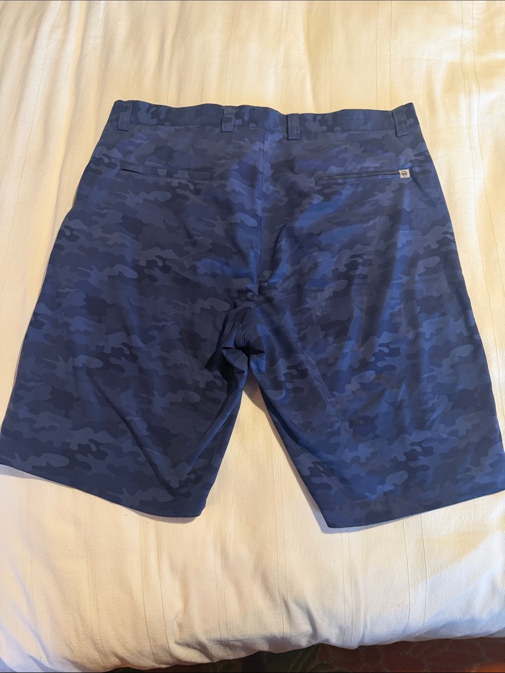 Peter Millar Navy Camo Flat Front Shorts - Picture 2 of 4